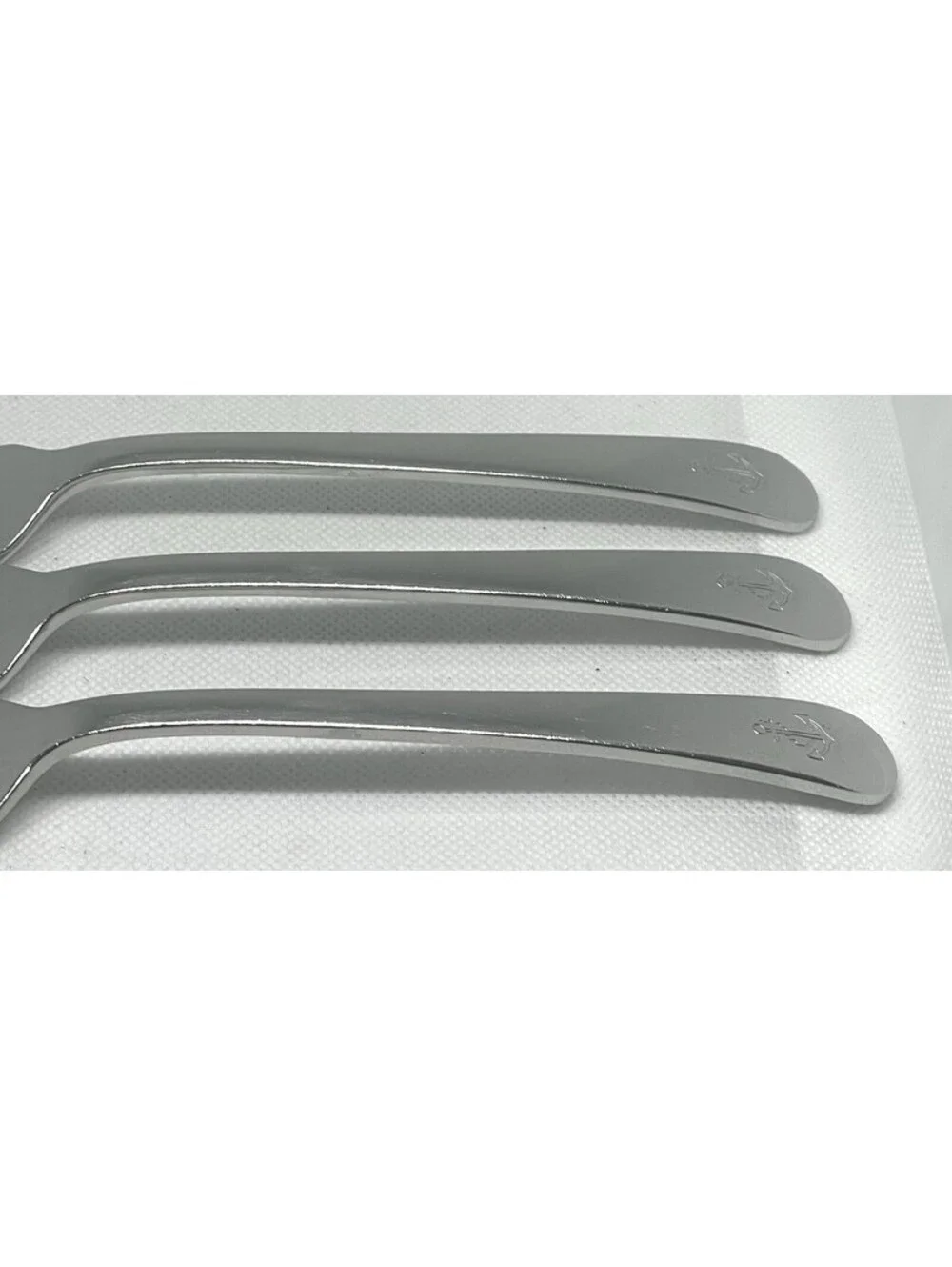 (3) Ralph Lauren 1998 BOATHOUSE Stainless Anchor Dinner Fork Lot ~ 7 7/8”